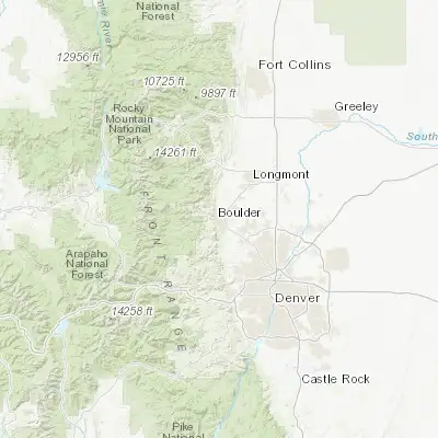 Map showing location of Boulder (40.014990, -105.270550)