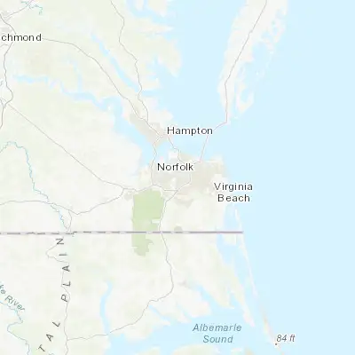 Map showing location of Chesapeake (36.819040, -76.274940)