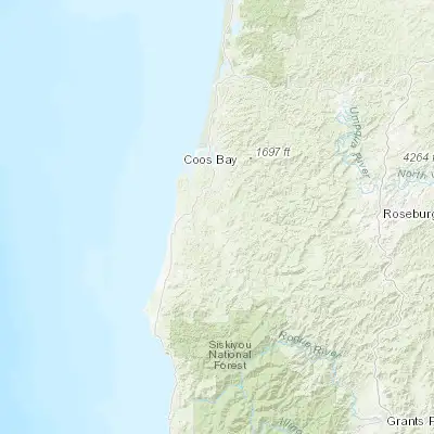 Map showing location of Coquille (43.177050, -124.187610)