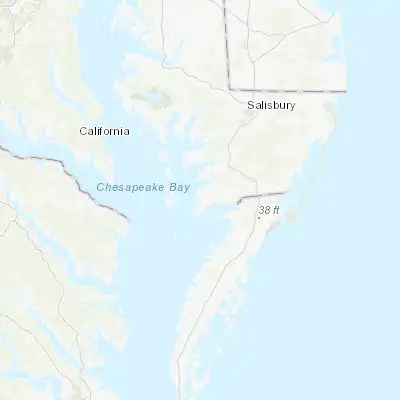 Map showing location of Crisfield (37.983460, -75.853820)