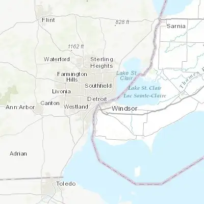 Map showing location of Detroit (42.331430, -83.045750)