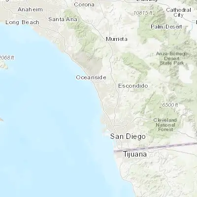 Map showing location of Encinitas (33.036990, -117.291980)