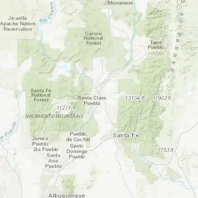 Map showing location of Española (35.991130, -106.080580)