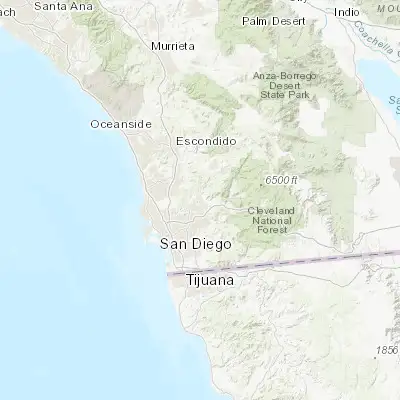 Map showing location of Eucalyptus Hills (32.879770, -116.946690)