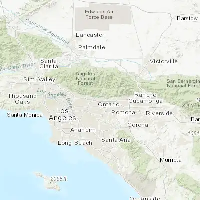 Map showing location of Glendora (34.136120, -117.865340)