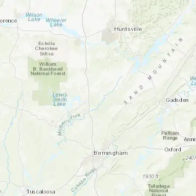 Map showing location of Hanceville (34.060650, -86.767500)