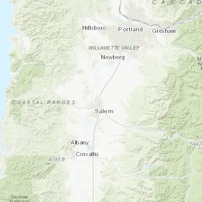 Map showing location of Hayesville (44.985950, -122.982870)