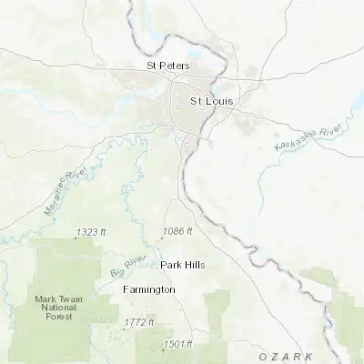 Map showing location of Herculaneum (38.268390, -90.380120)