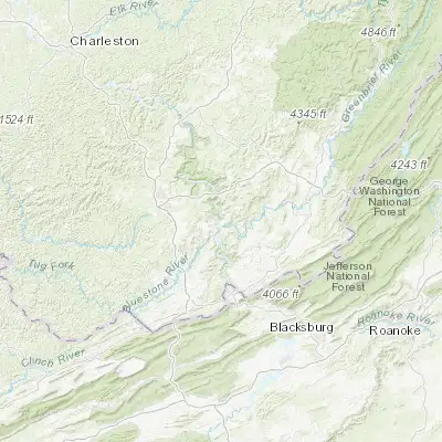 Map showing location of Hinton (37.674010, -80.889250)