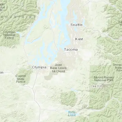 Map showing location of McChord Air Force Base (47.133970, -122.491570)