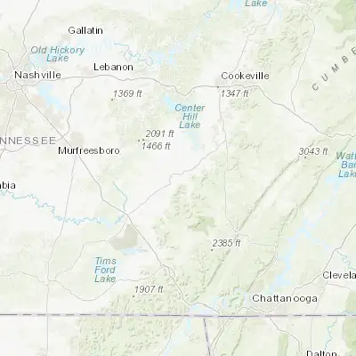 Map showing location of McMinnville (35.683400, -85.769980)