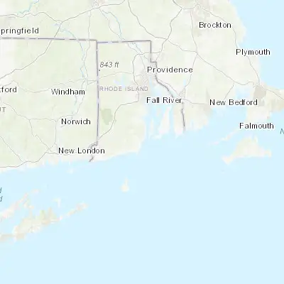 Map showing location of Narragansett Pier (41.432320, -71.456440)