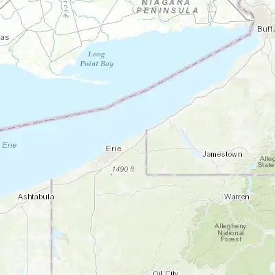 Map showing location of North East (42.215610, -79.834220)