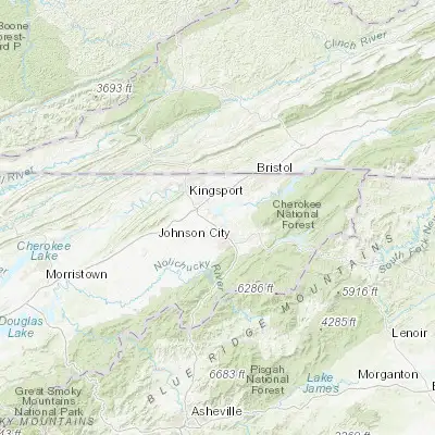 Map showing location of Oak Grove (36.411770, -82.424590)