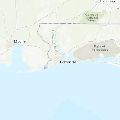 Map showing location of Pensacola (30.421310, -87.216910)