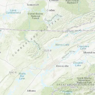 Map showing location of Pine Crest (36.276190, -84.128810)