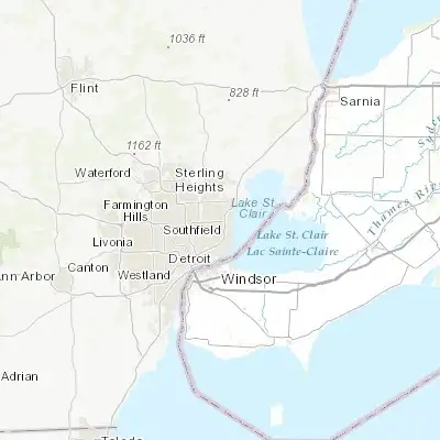 Map showing location of Roseville (42.497260, -82.937140)