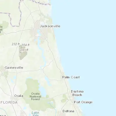 Map showing location of Saint Augustine South (29.842490, -81.314480)