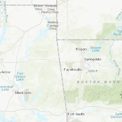 Map showing location of Siloam Springs (36.188140, -94.540500)