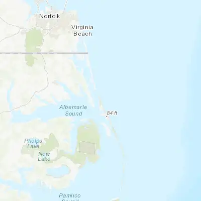 Map showing location of Southern Shores (36.139050, -75.731570)