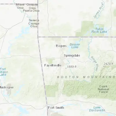 Map showing location of Tontitown (36.177860, -94.233540)