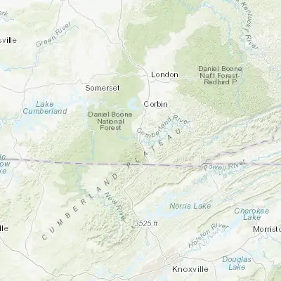 Map showing location of Williamsburg (36.743420, -84.159660)